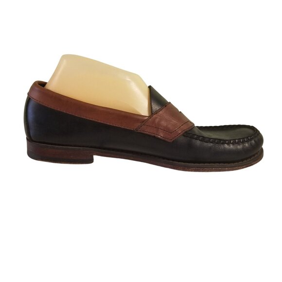 Bass Weejuns 9D Brown Black 2 Tone‎ Leather Penny Loafers CARL Preppy main image 5